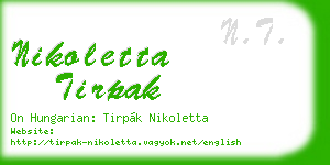 nikoletta tirpak business card