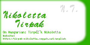 nikoletta tirpak business card